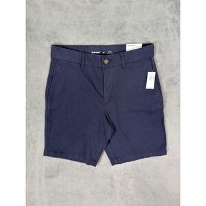 New Old Navy Shorts Mens 28 Blue Navy Slim Fit Chino Built In Flex Slash Pockets